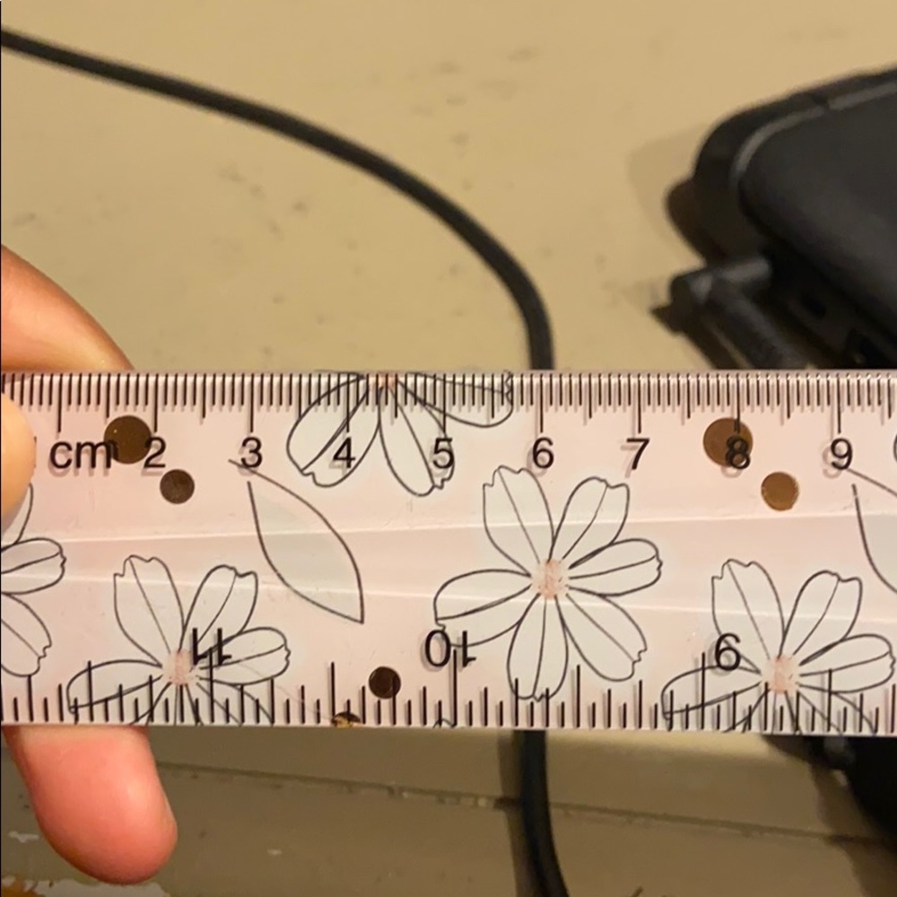 Light Pink Floral Ruler Inches/Centimeters - Picture 2 of 3
